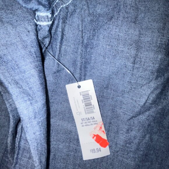 Old Navy Hooded Chambray Shirt Jacket Unisex size 5T NWT - Picture 3 of 5